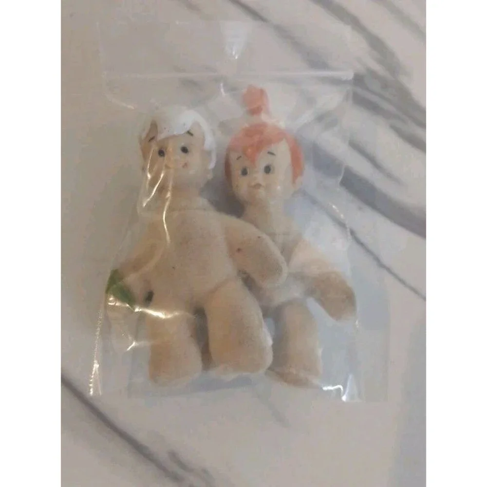1989 Dennys Hanna Barbera The Flintstones Mini Plush Pebbles & Bamm Bamm